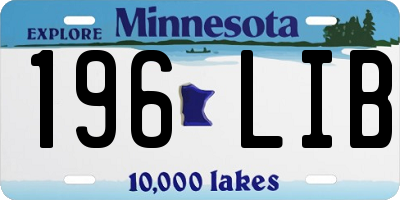 MN license plate 196LIB