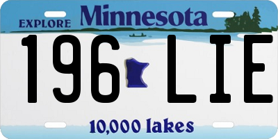 MN license plate 196LIE