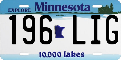 MN license plate 196LIG