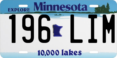 MN license plate 196LIM