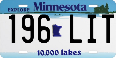 MN license plate 196LIT