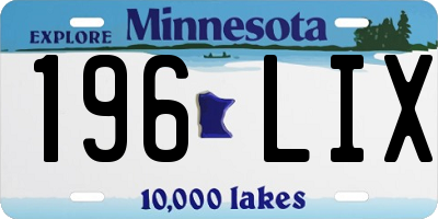 MN license plate 196LIX