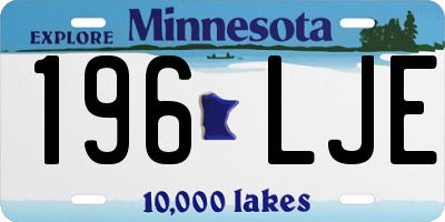 MN license plate 196LJE