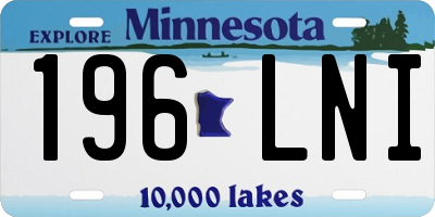 MN license plate 196LNI