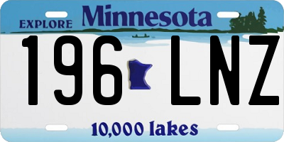 MN license plate 196LNZ