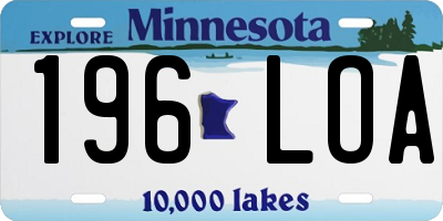 MN license plate 196LOA