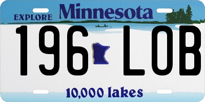 MN license plate 196LOB