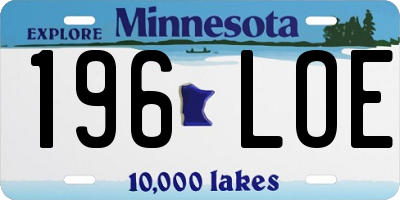 MN license plate 196LOE