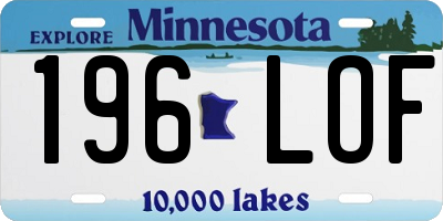 MN license plate 196LOF