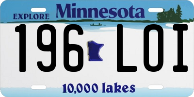 MN license plate 196LOI