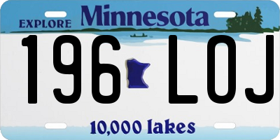 MN license plate 196LOJ