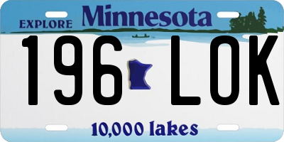 MN license plate 196LOK