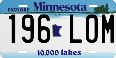 MN license plate 196LOM