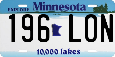 MN license plate 196LON