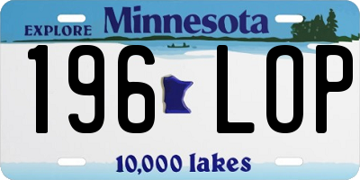 MN license plate 196LOP