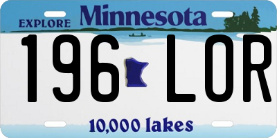 MN license plate 196LOR