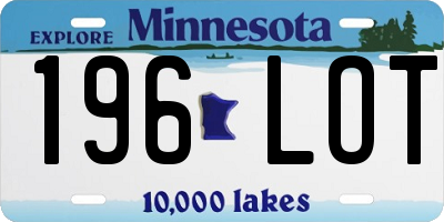 MN license plate 196LOT