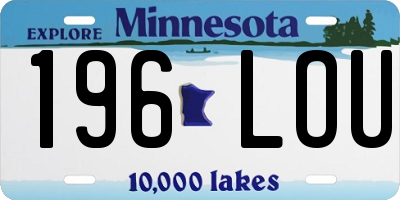 MN license plate 196LOU