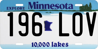 MN license plate 196LOV