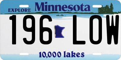 MN license plate 196LOW