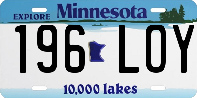 MN license plate 196LOY