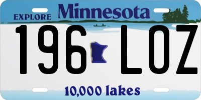 MN license plate 196LOZ