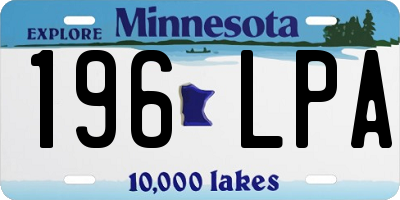 MN license plate 196LPA