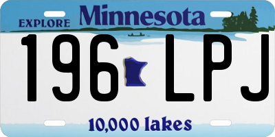 MN license plate 196LPJ