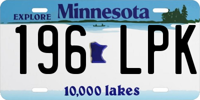 MN license plate 196LPK