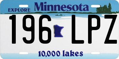 MN license plate 196LPZ