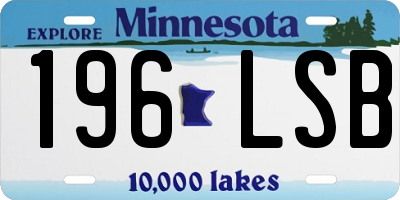 MN license plate 196LSB