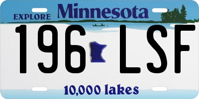 MN license plate 196LSF