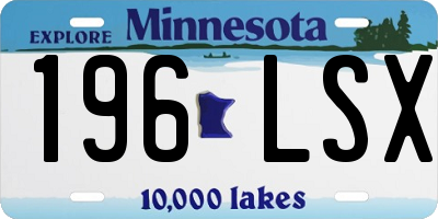 MN license plate 196LSX