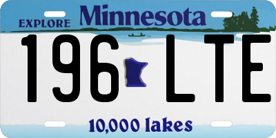 MN license plate 196LTE