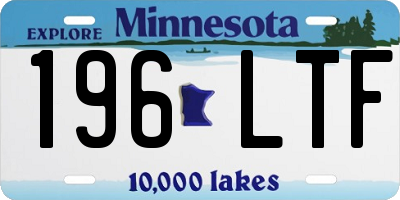 MN license plate 196LTF