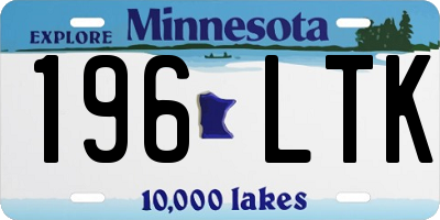MN license plate 196LTK