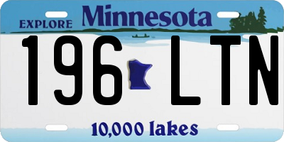 MN license plate 196LTN
