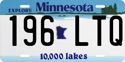 MN license plate 196LTQ