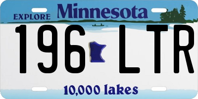MN license plate 196LTR