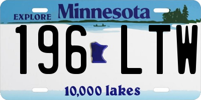 MN license plate 196LTW