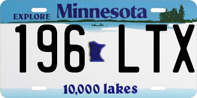 MN license plate 196LTX