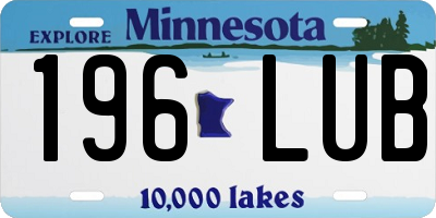 MN license plate 196LUB