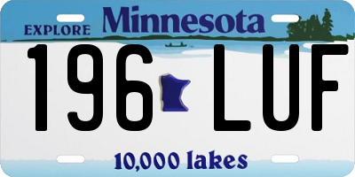 MN license plate 196LUF
