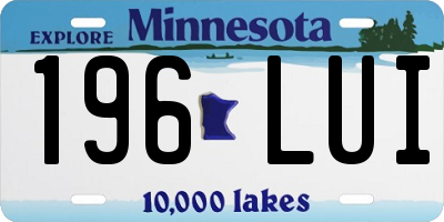 MN license plate 196LUI