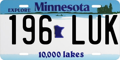 MN license plate 196LUK