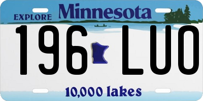MN license plate 196LUO