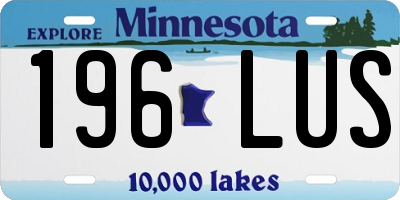 MN license plate 196LUS