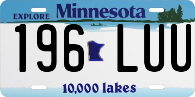 MN license plate 196LUU