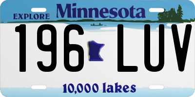 MN license plate 196LUV