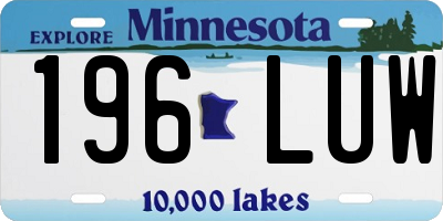 MN license plate 196LUW